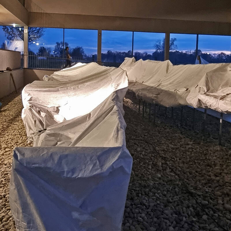 Bis in die frühen Abendstunden waren die Restauratorinnen bestäftigt.