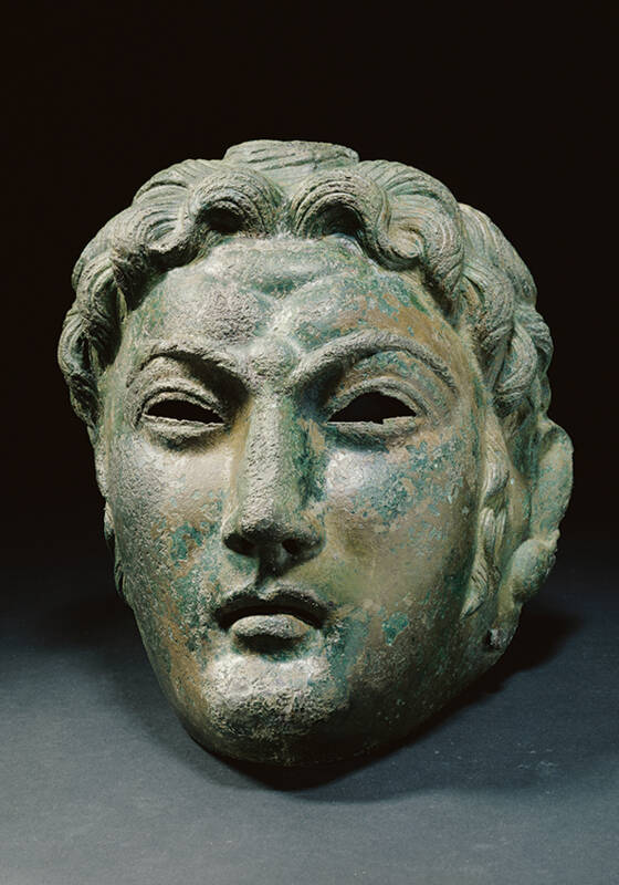 Römische Reitermaske für Kampfspiele aus Straß-Moos, 2. Jh. n. Chr.