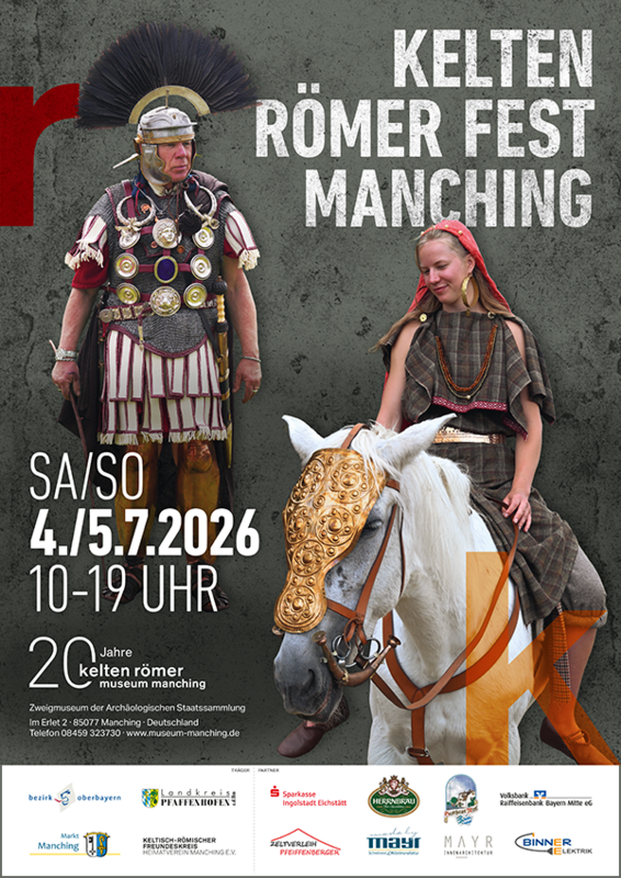 Poster zum Kelten Römer Fest Manching 2026.